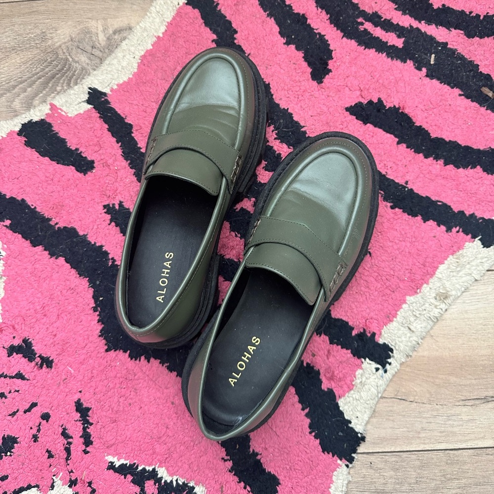 Alohas Chunky Loafer - Olive Green